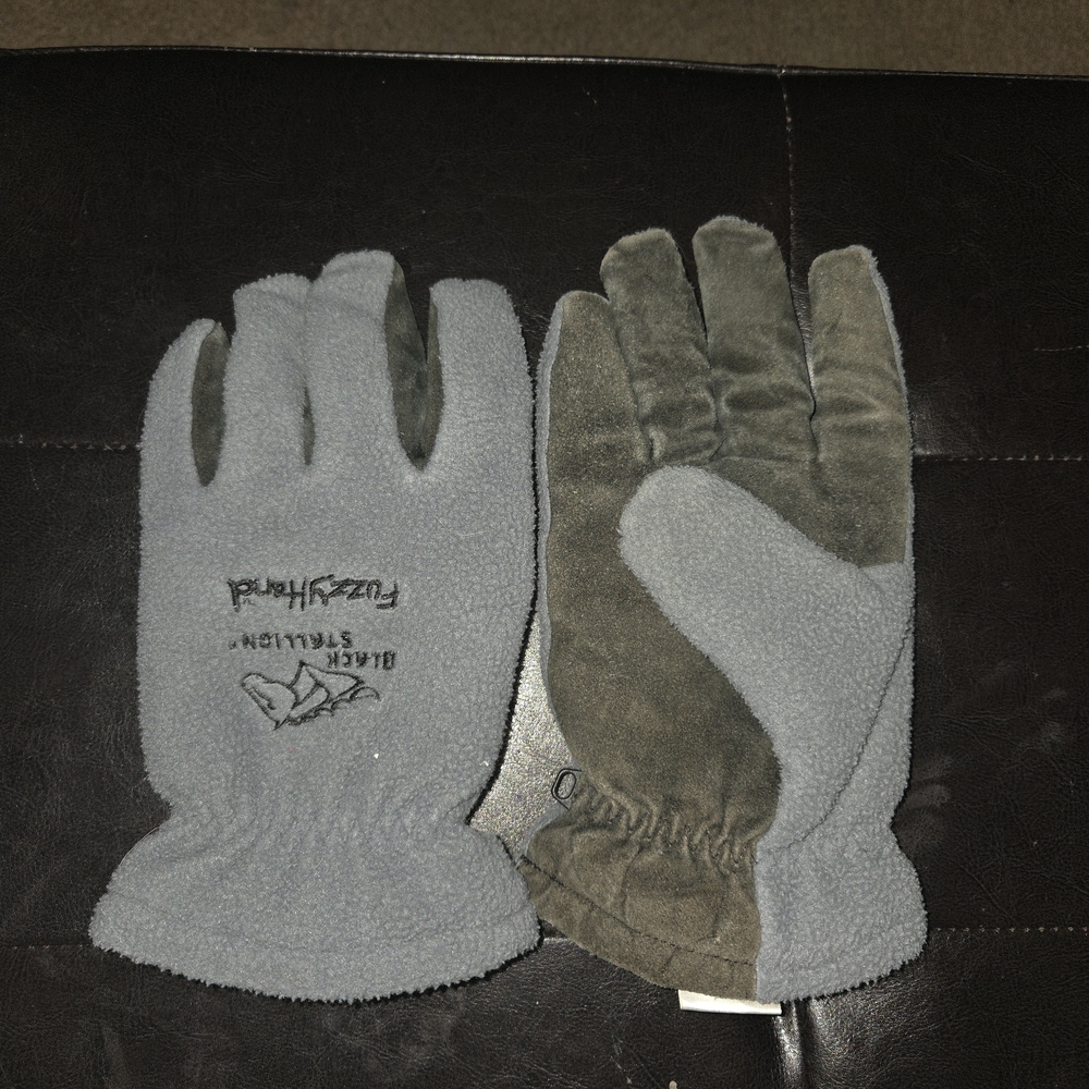 Gray and Black Gloves